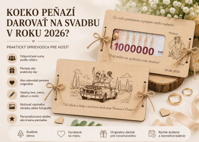 Koľko peňazí darovať na svadbu v roku 2026? Svadobný dar, ktorý zostane spomienkou