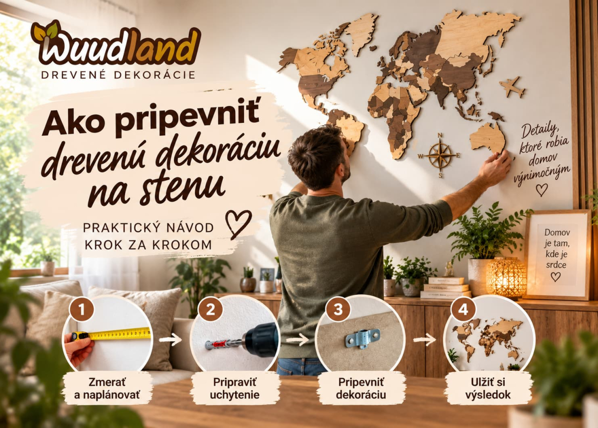 Ako pripevniť drevenú dekoráciu na stenu | Wuudland