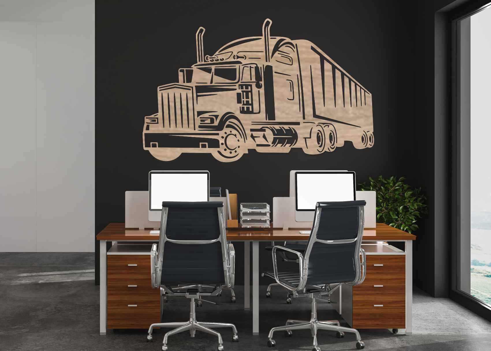 Drevený obraz na stenu - Kamión