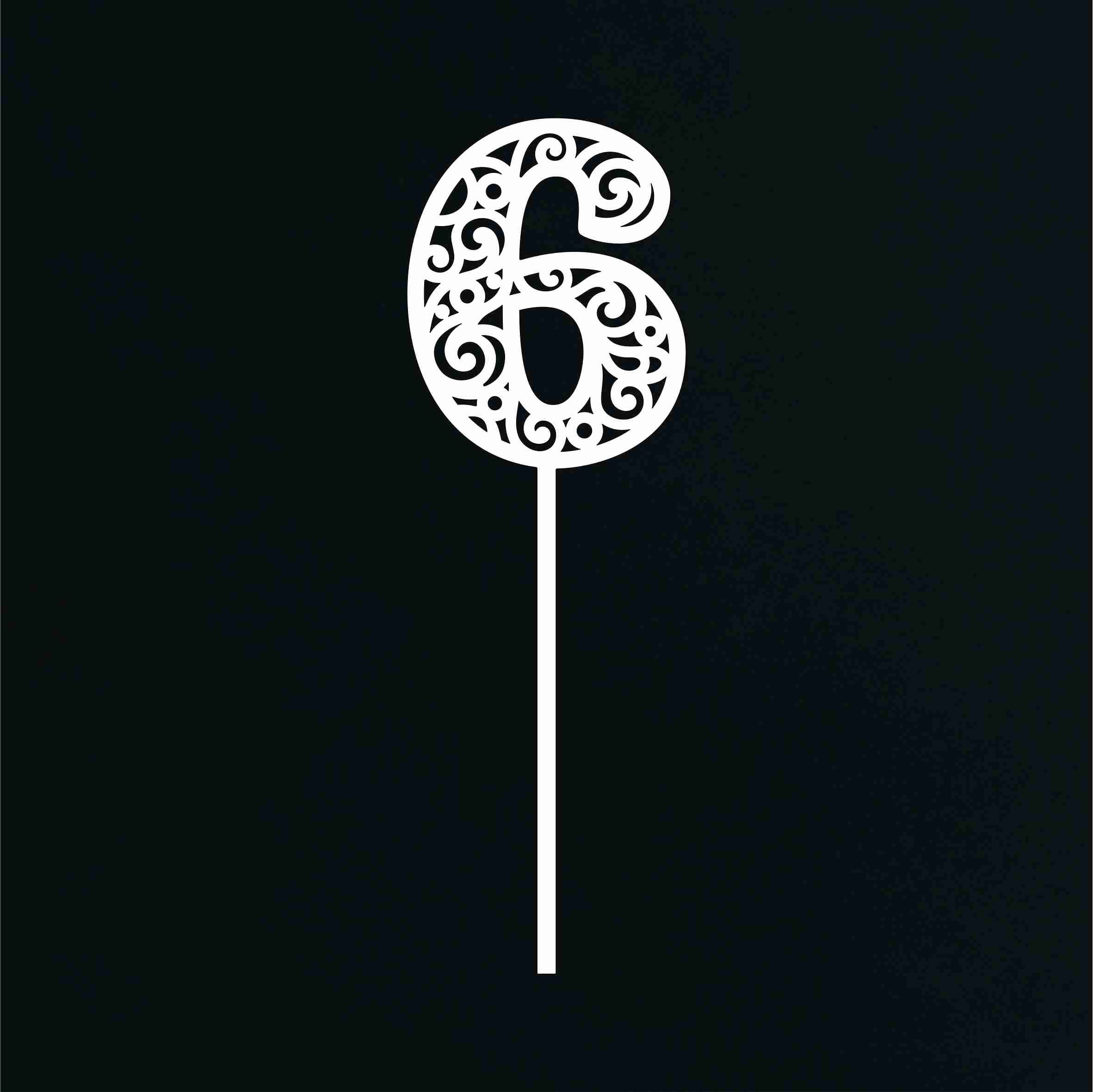 Drevené zapichovacie číslo - 6