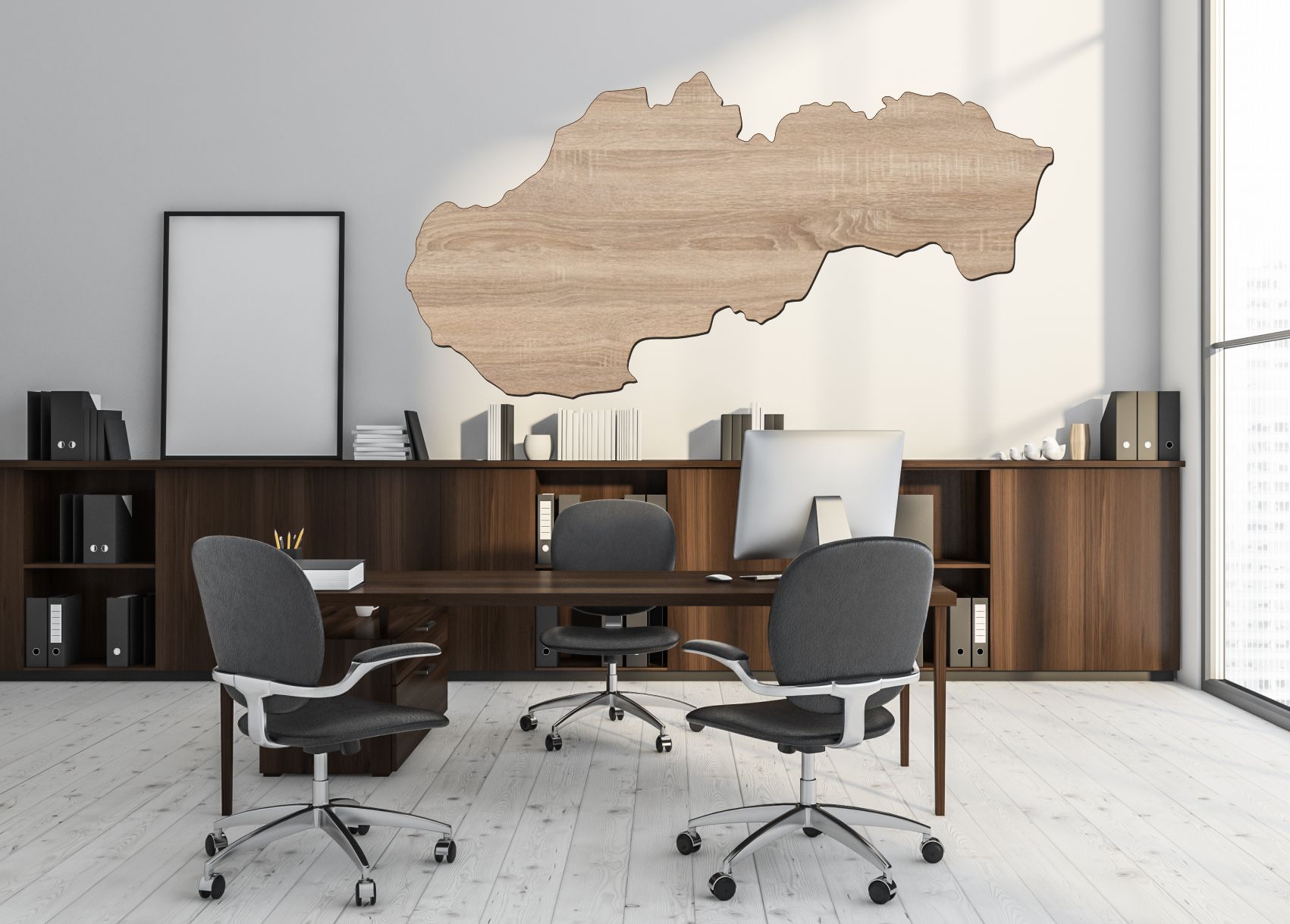 Štýlová minimalistická mapa Slovenska