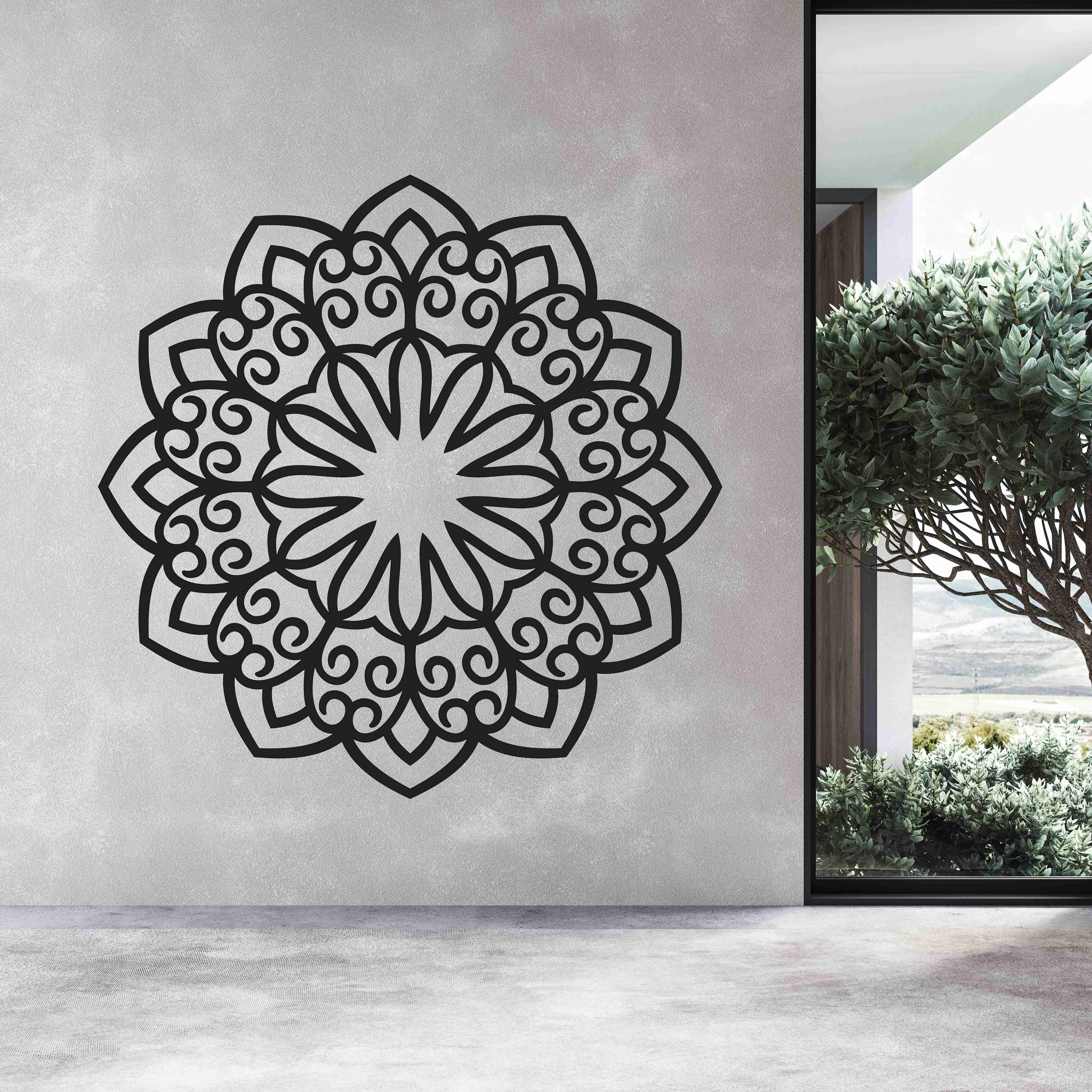 Drevená mandala na stenu - Sun