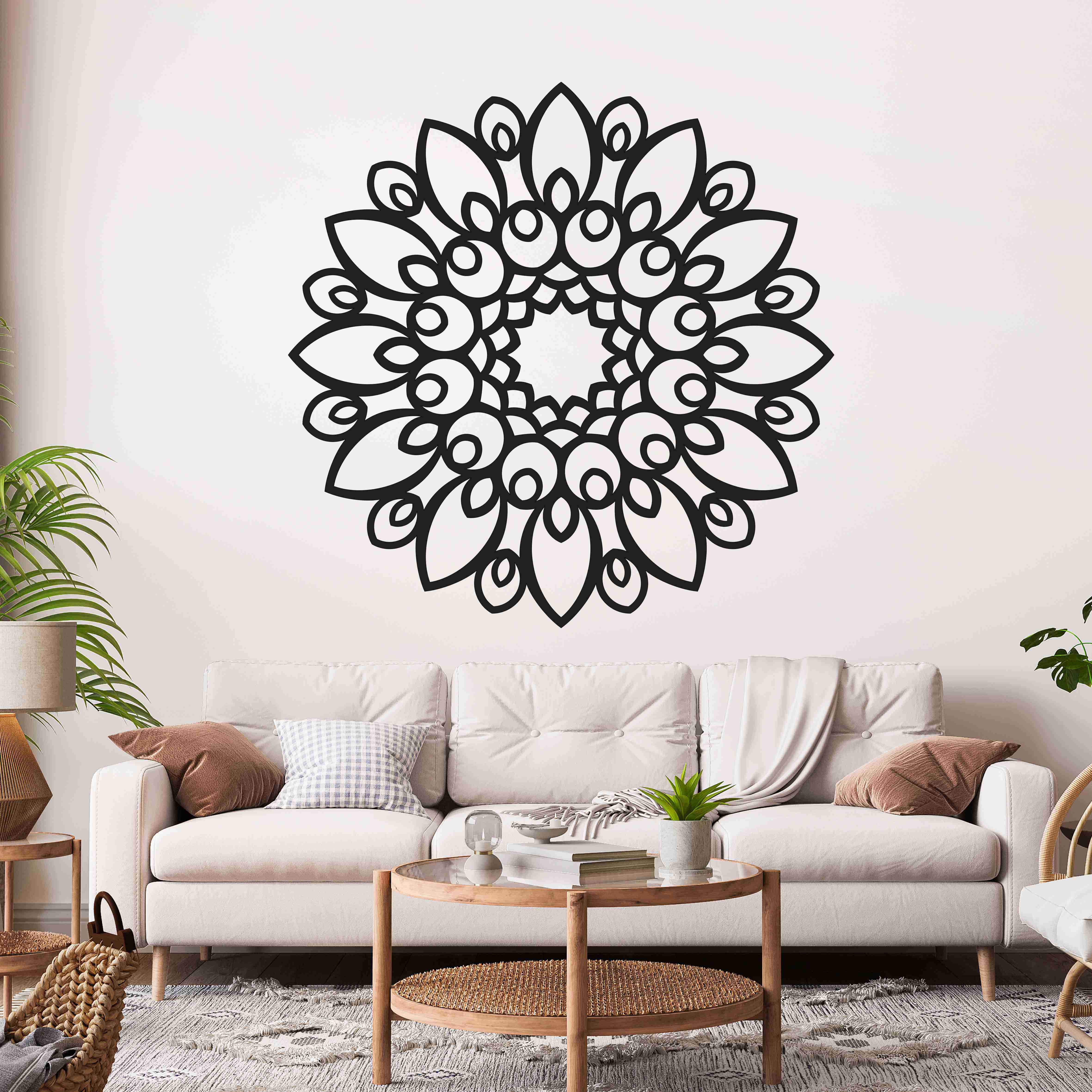 Drevená mandala na stenu