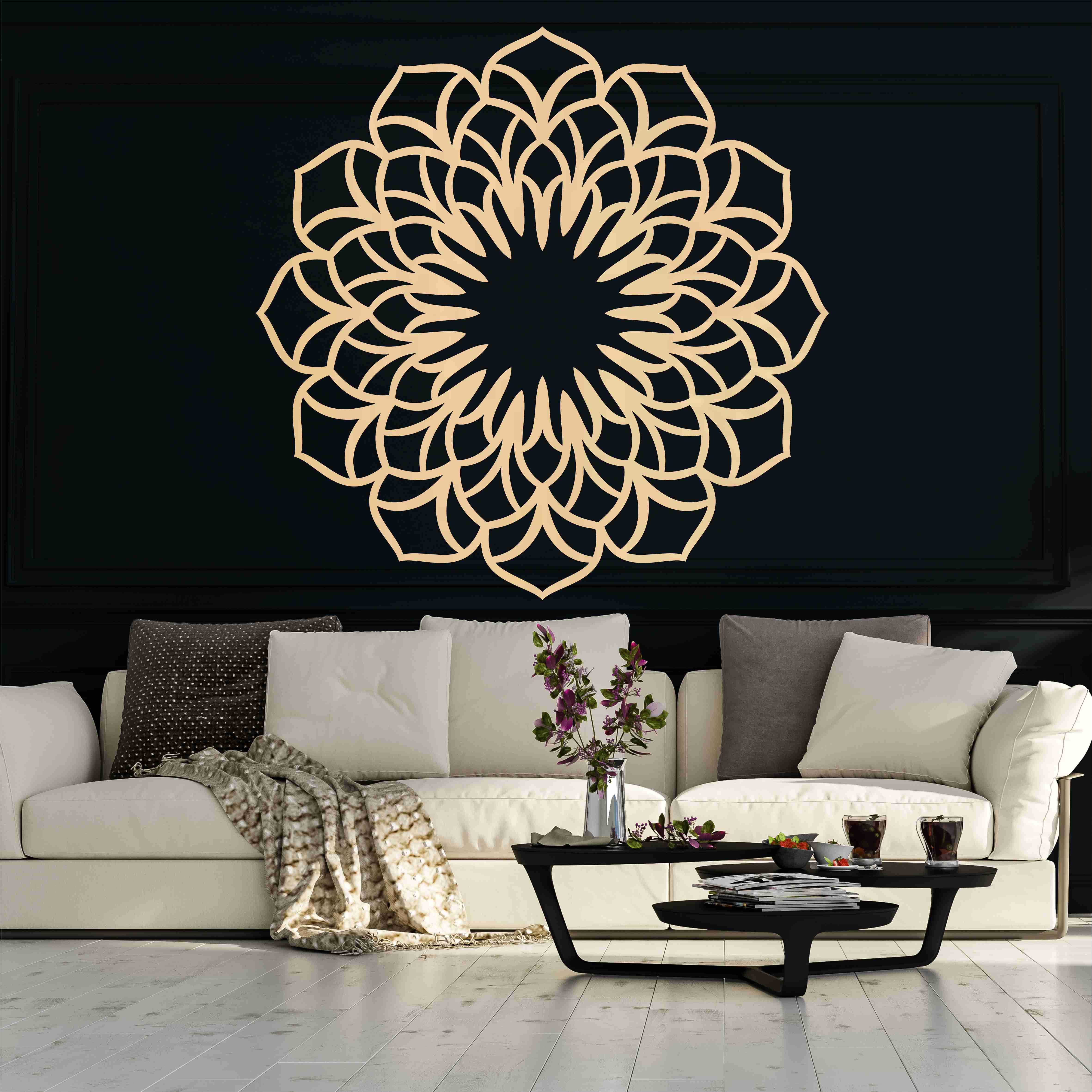 Drevená mandala na stenu