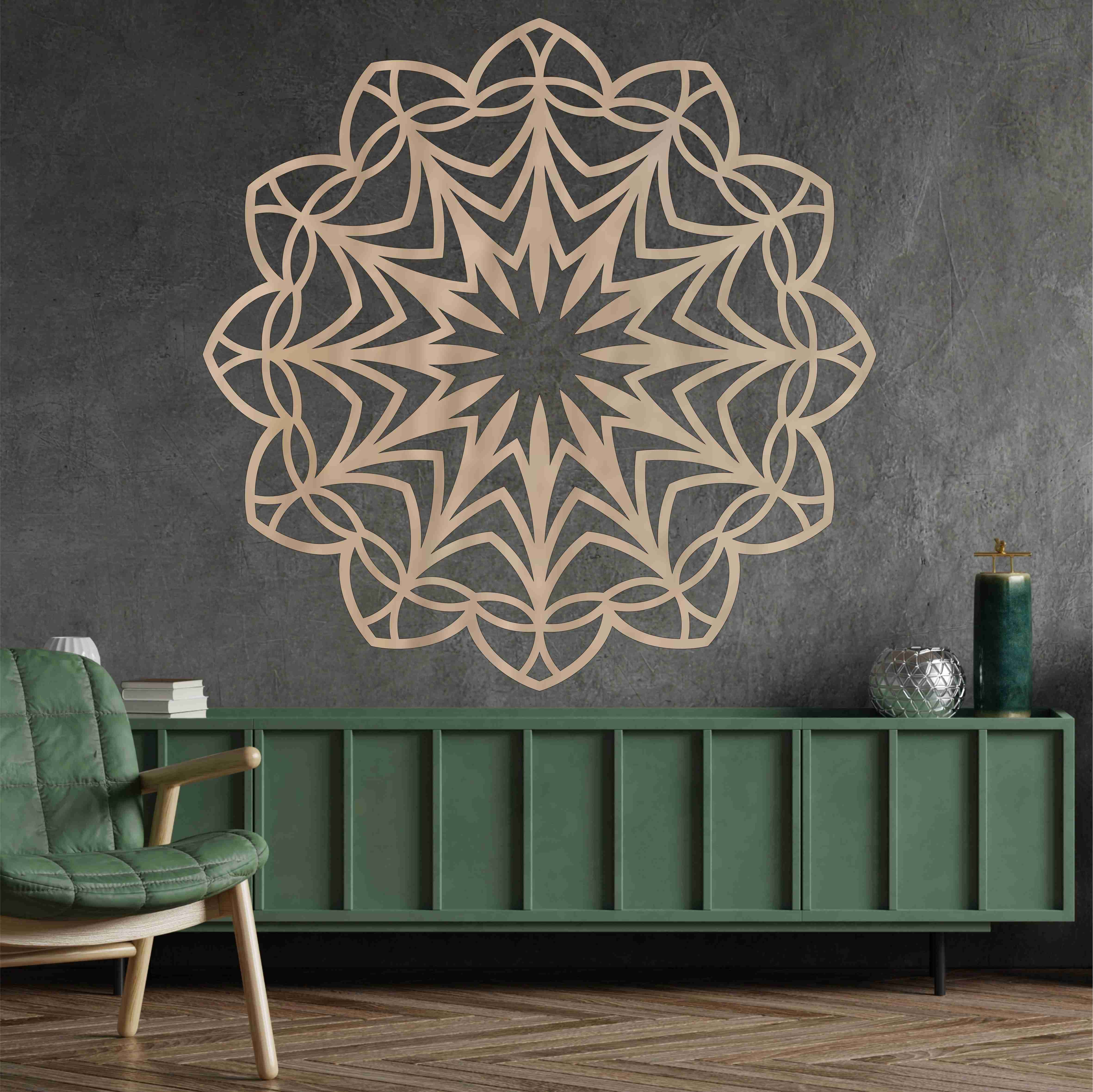 Drevená mandala na stenu - Hviezda