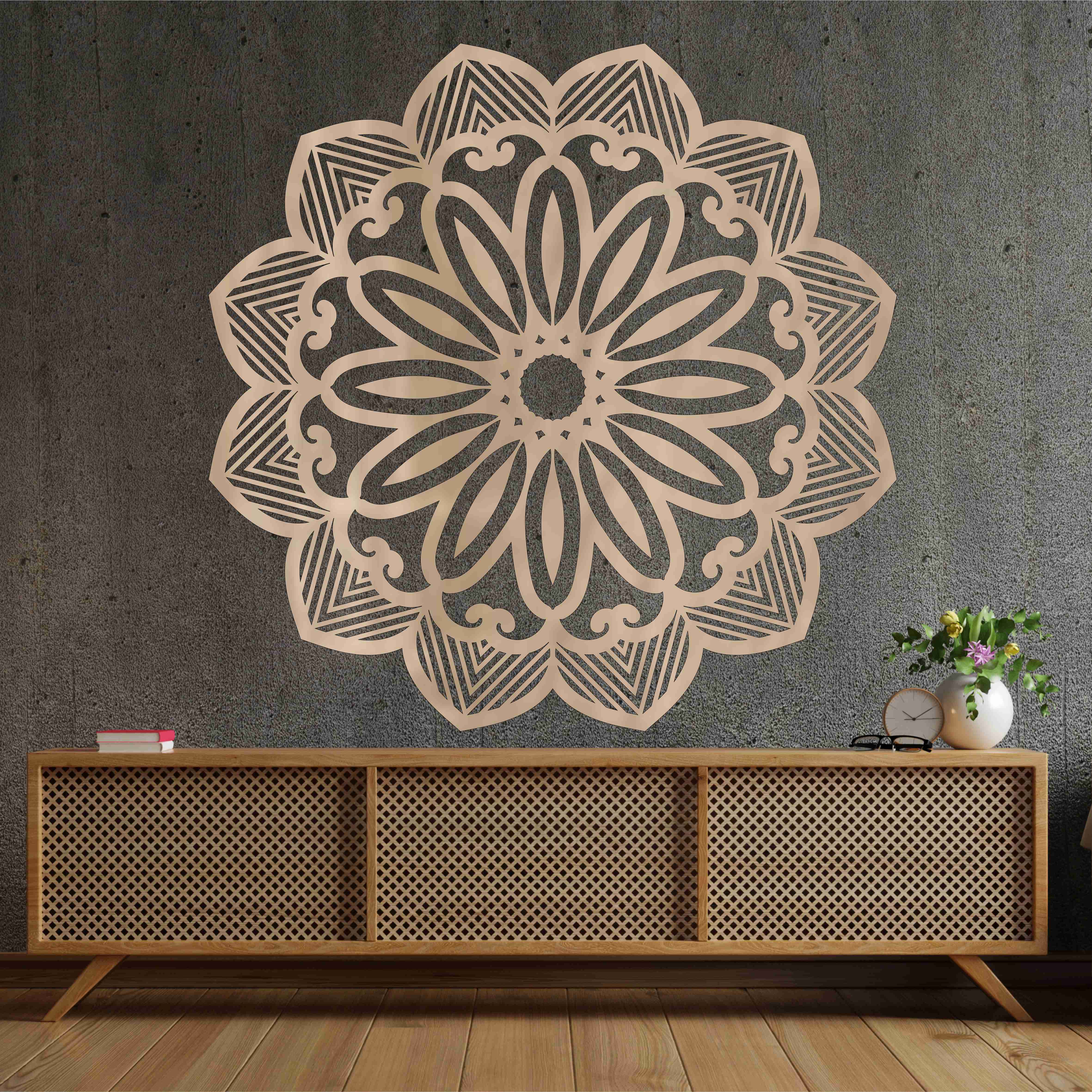 Drevená mandala na stenu