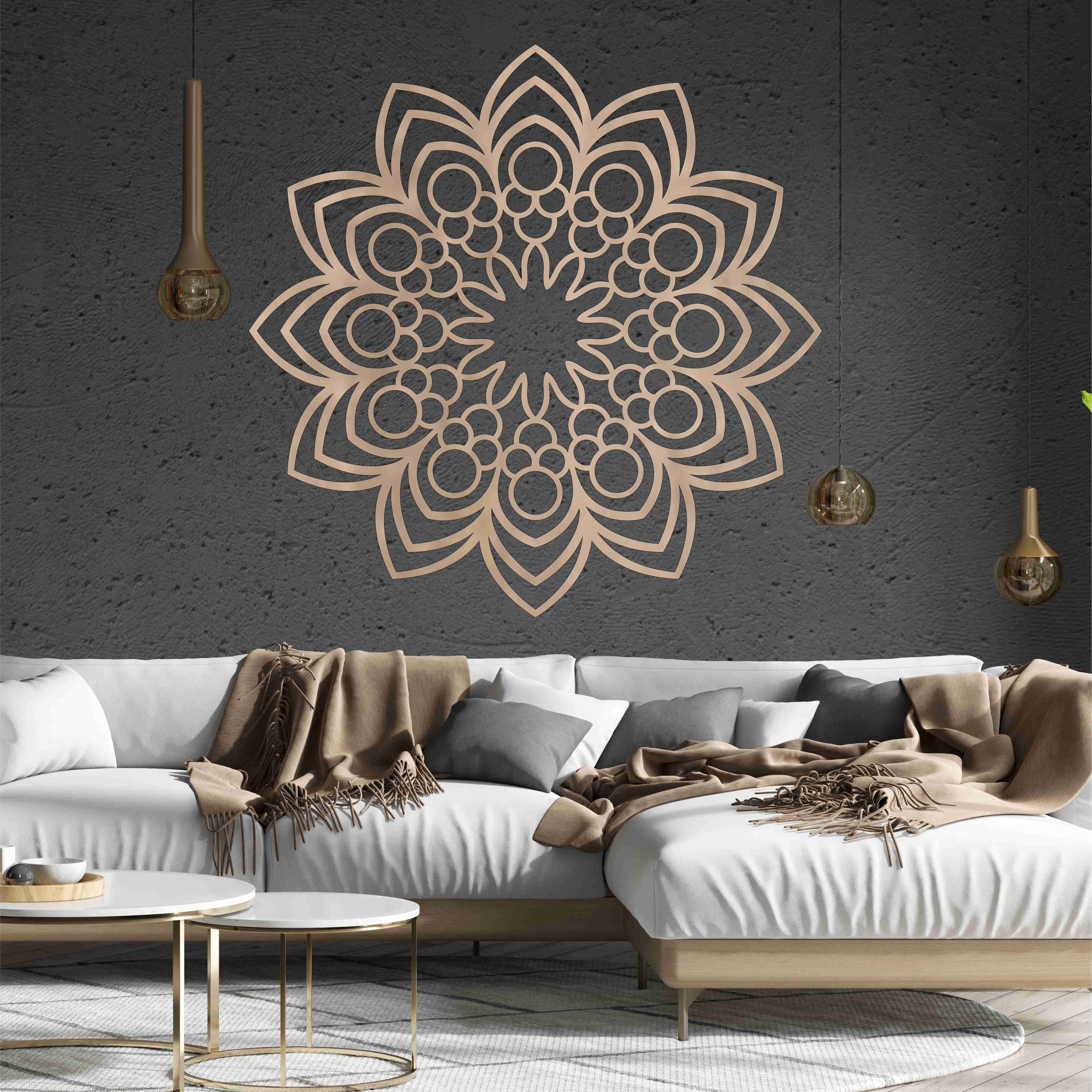 Drevená mandala na stenu