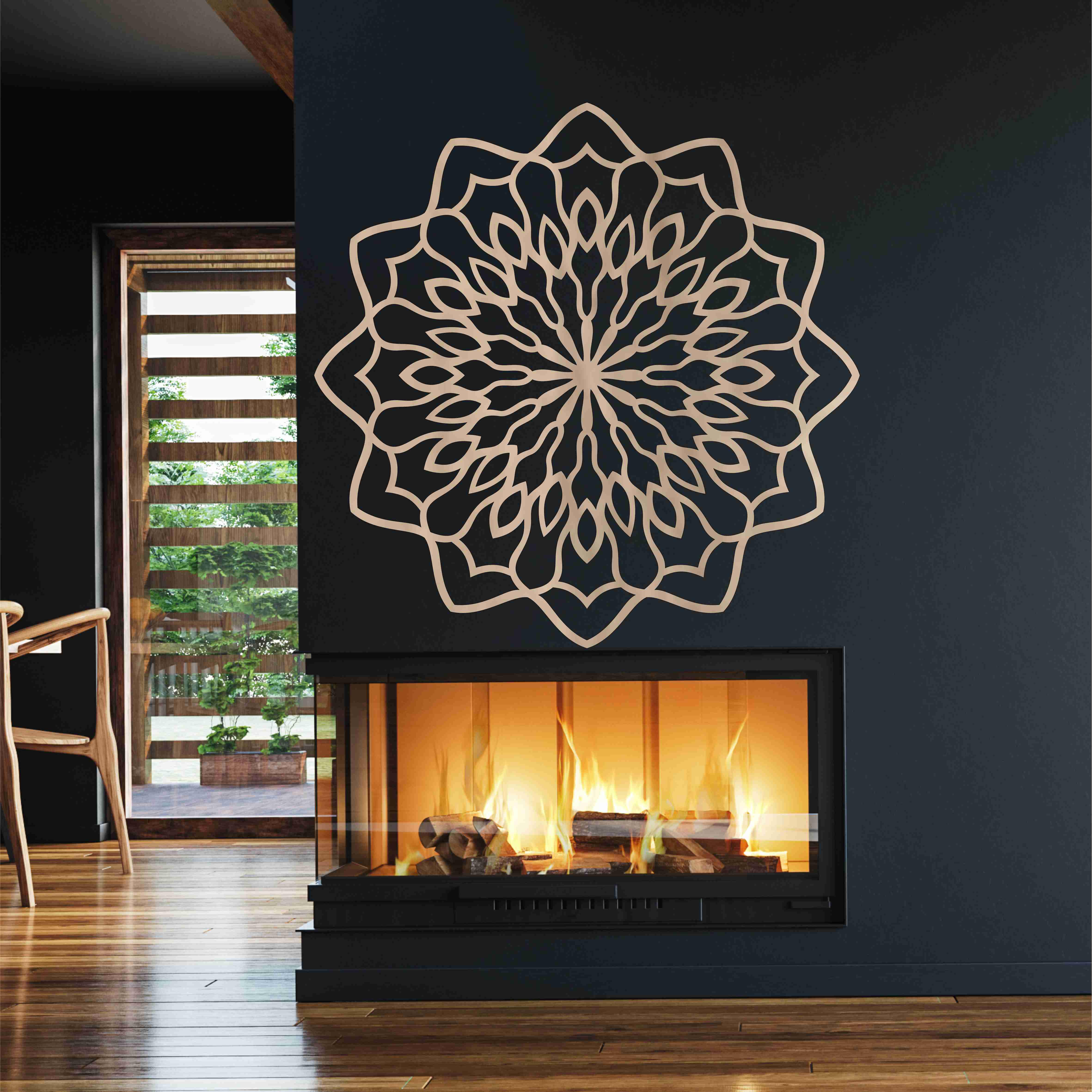 Drevená mandala na stenu - Hviezda