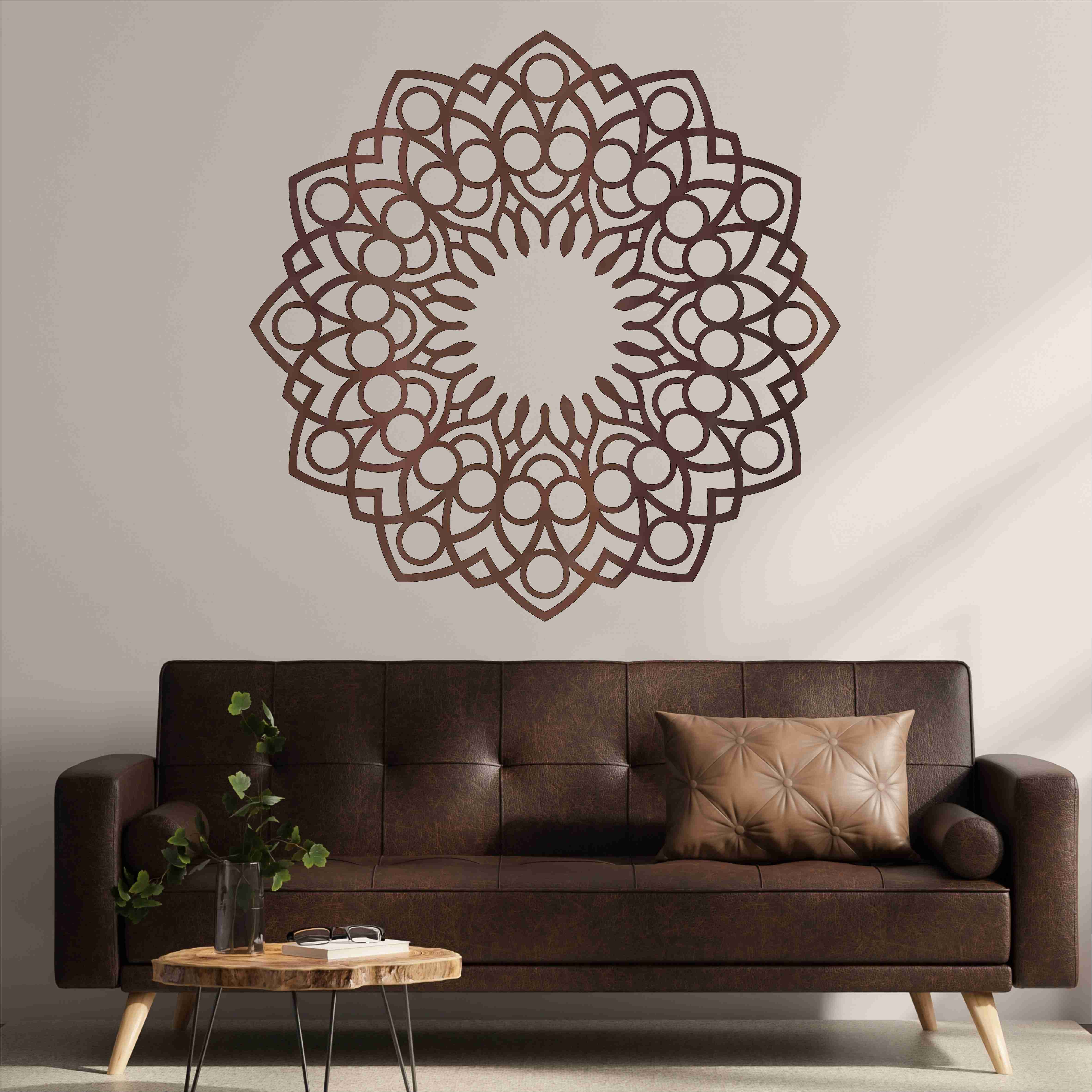 Drevená mandala na stenu - Kvetina