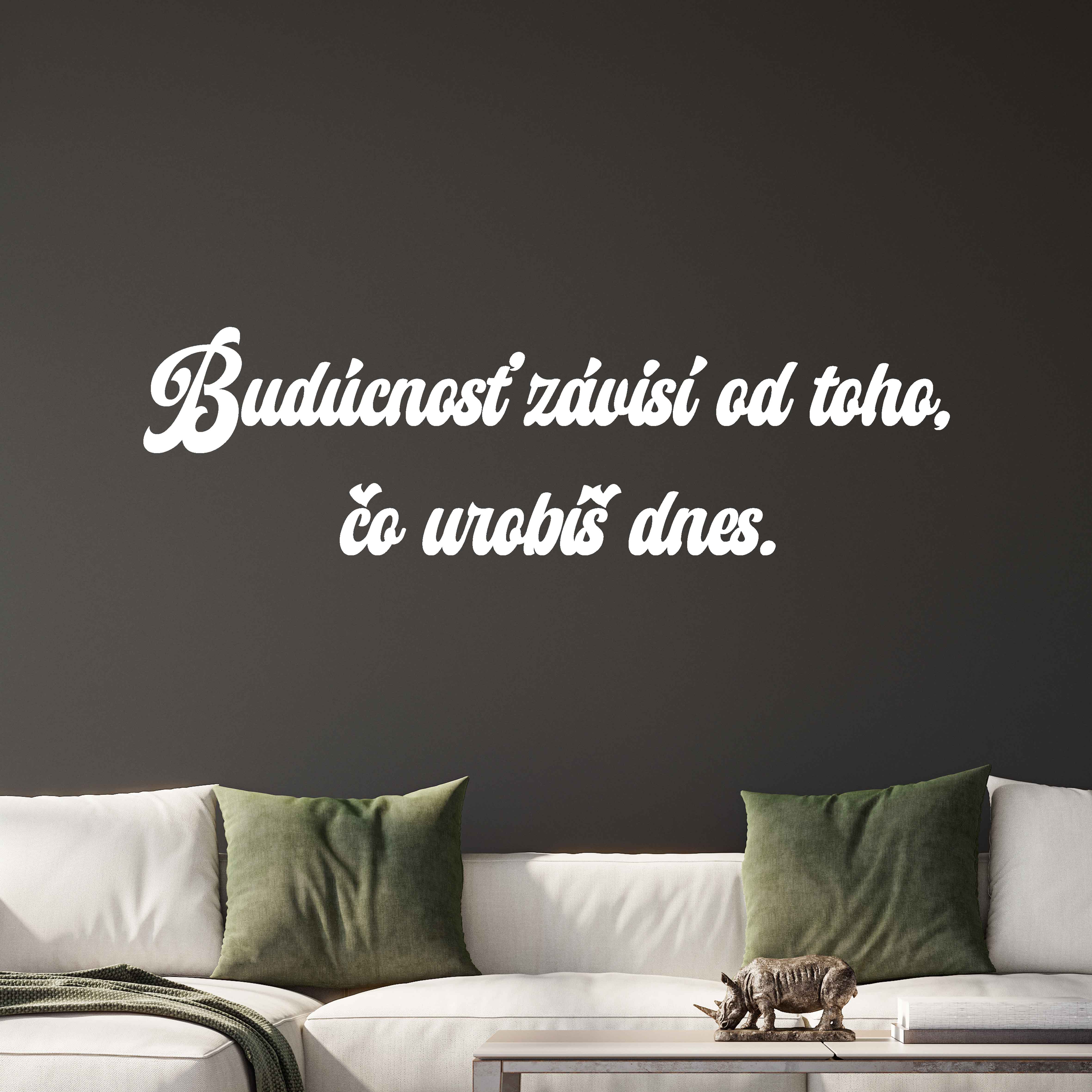 Drevený nápis na stenu - Budúcnosť závisí od toho