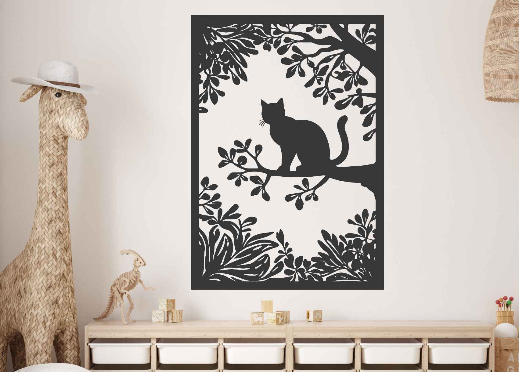 Drevený obraz na stenu - Mačka