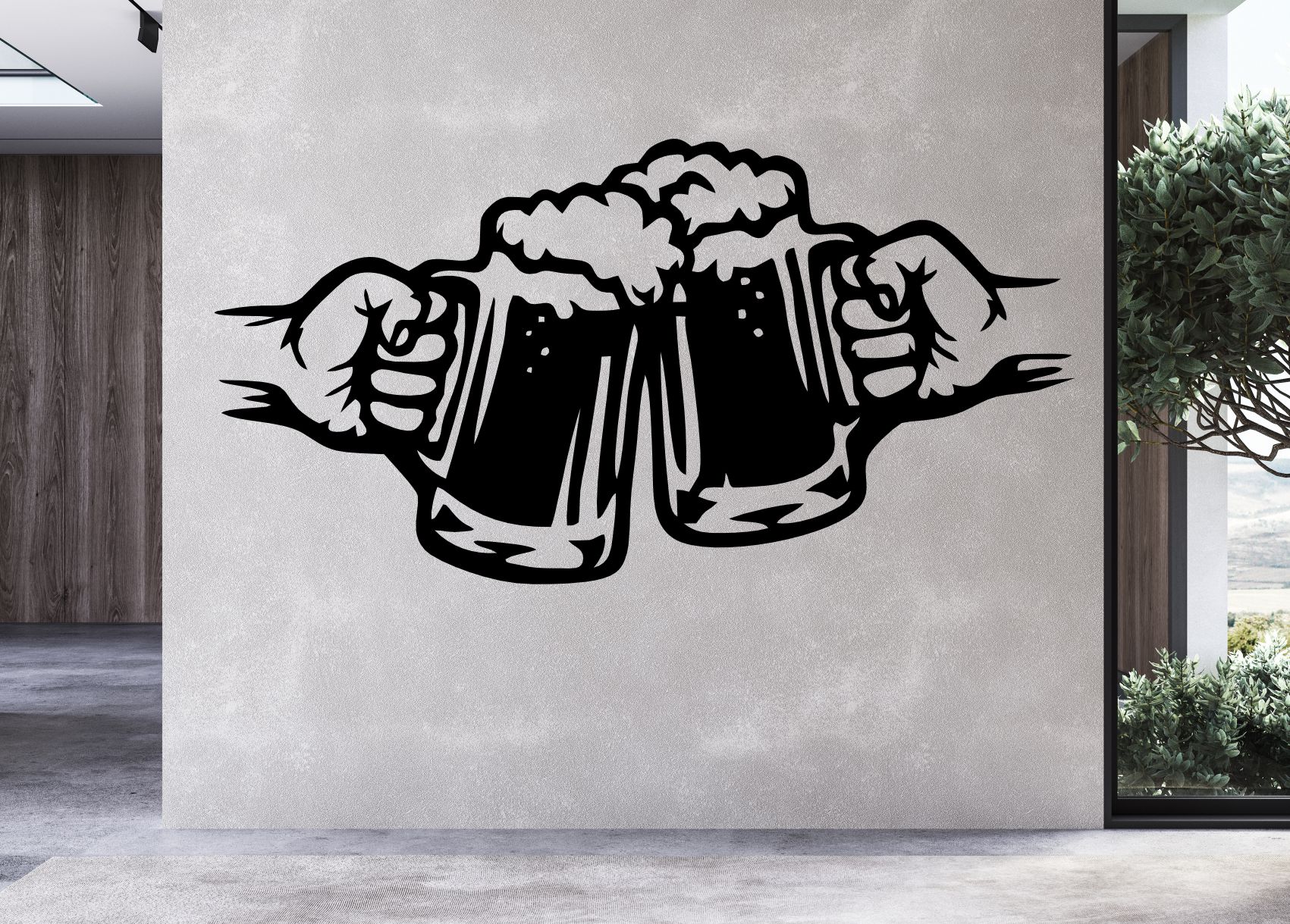 Drevený obraz – Pivové poháre