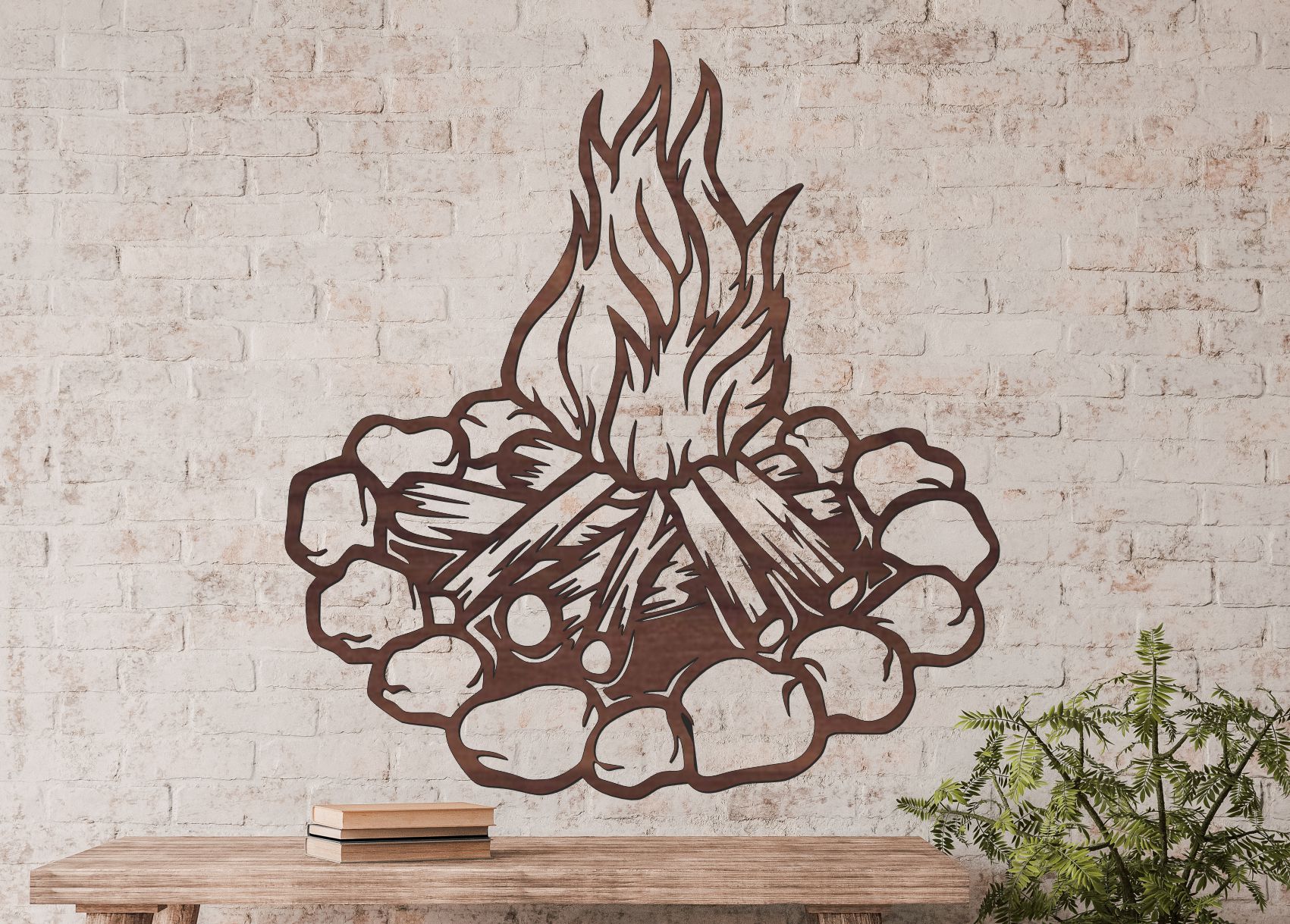 Drevený obraz – Kempingový oheň