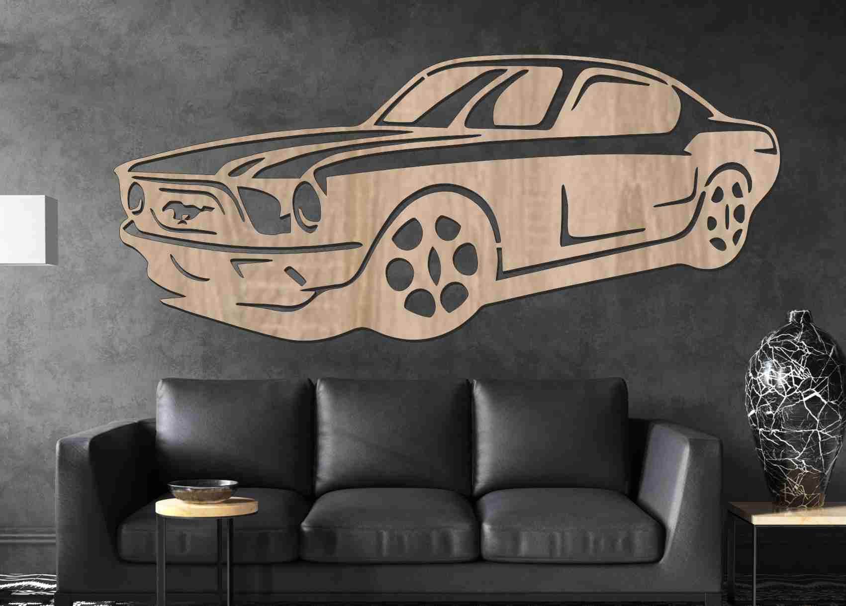 Drevený obraz na stenu - Mustang