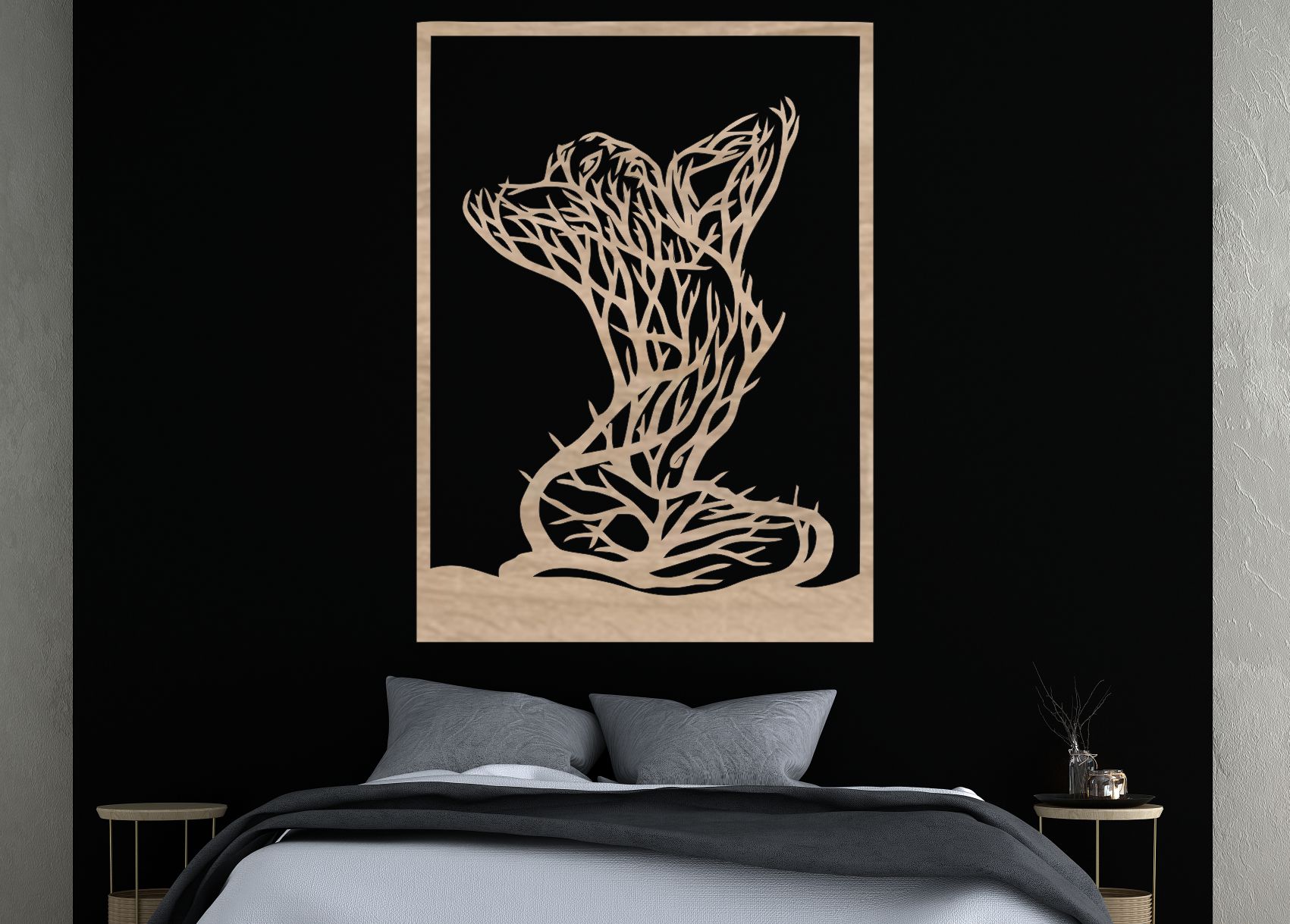 Drevený obraz na stenu – Žena v prírode