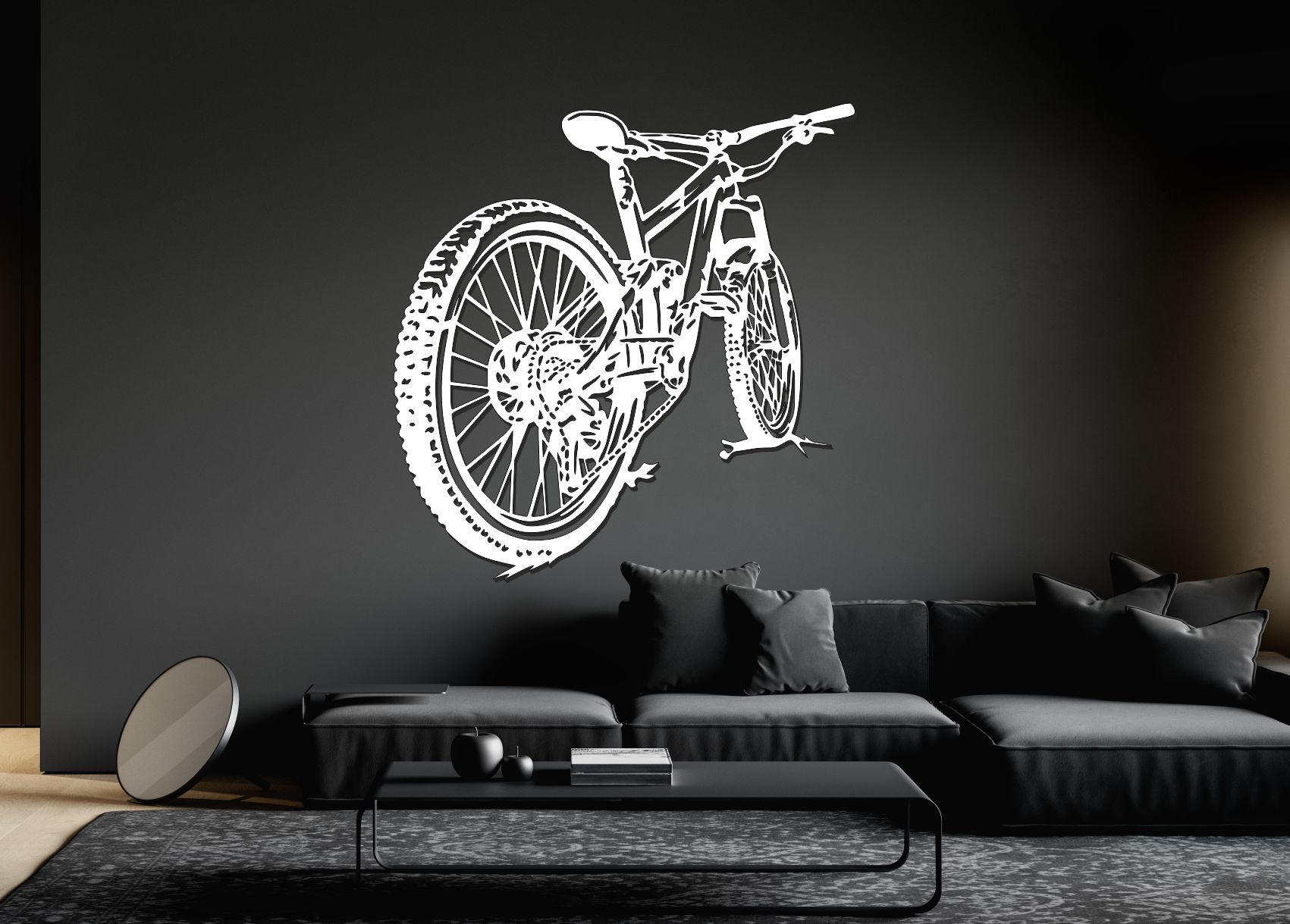 Drevený obraz - Horský bicykel v pohybe