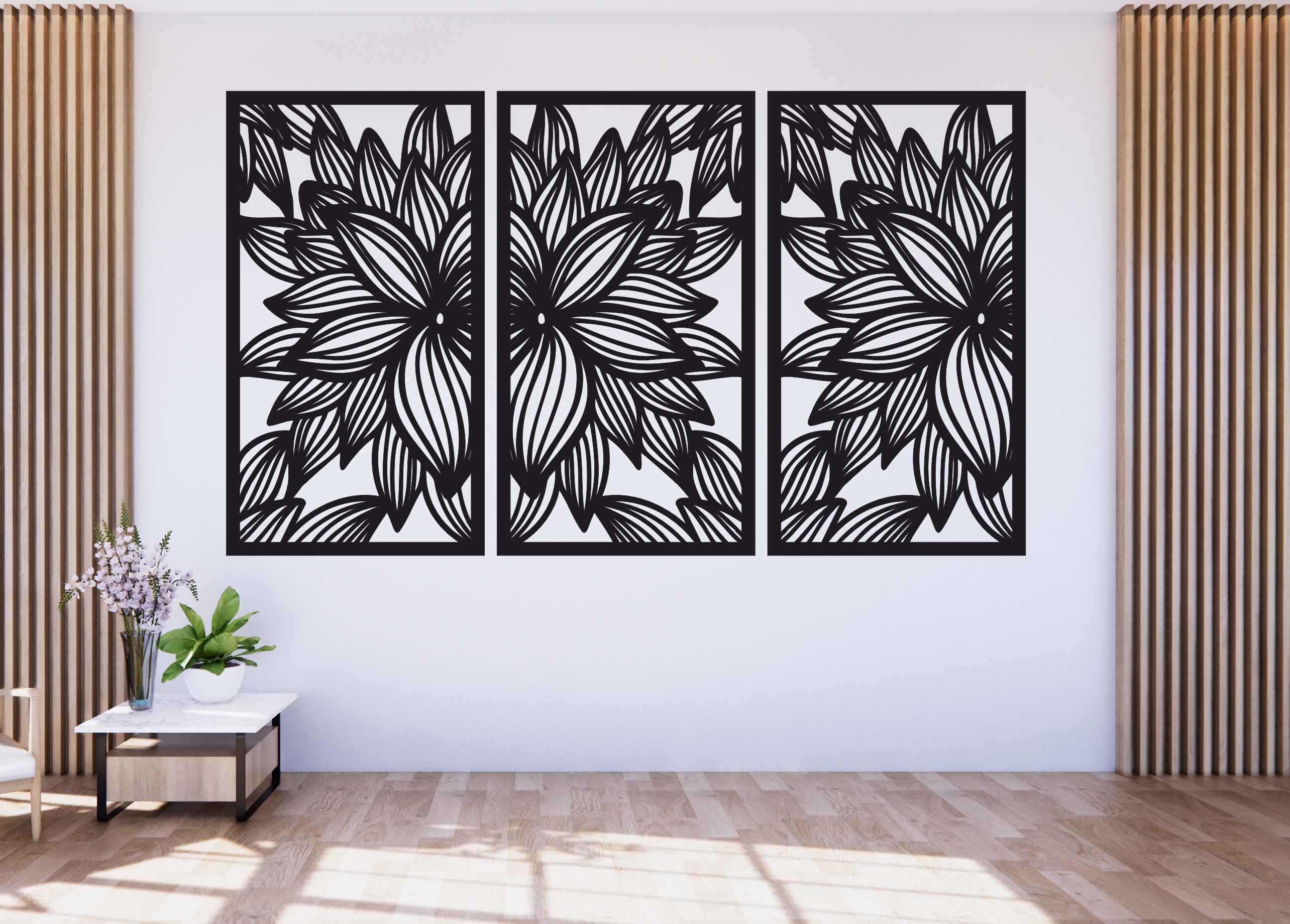 Trojdielny obraz na stenu – Rozkvitnutá elegancia