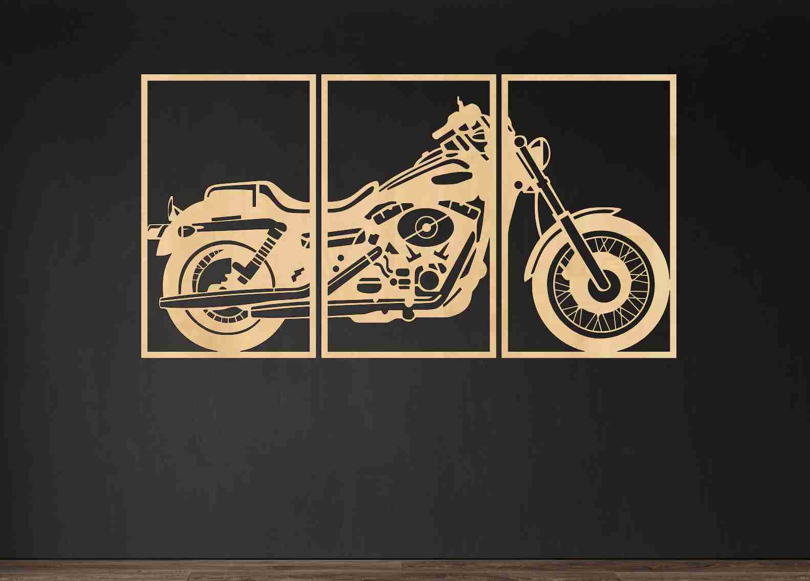 Drevený obraz na stenu - Chopper