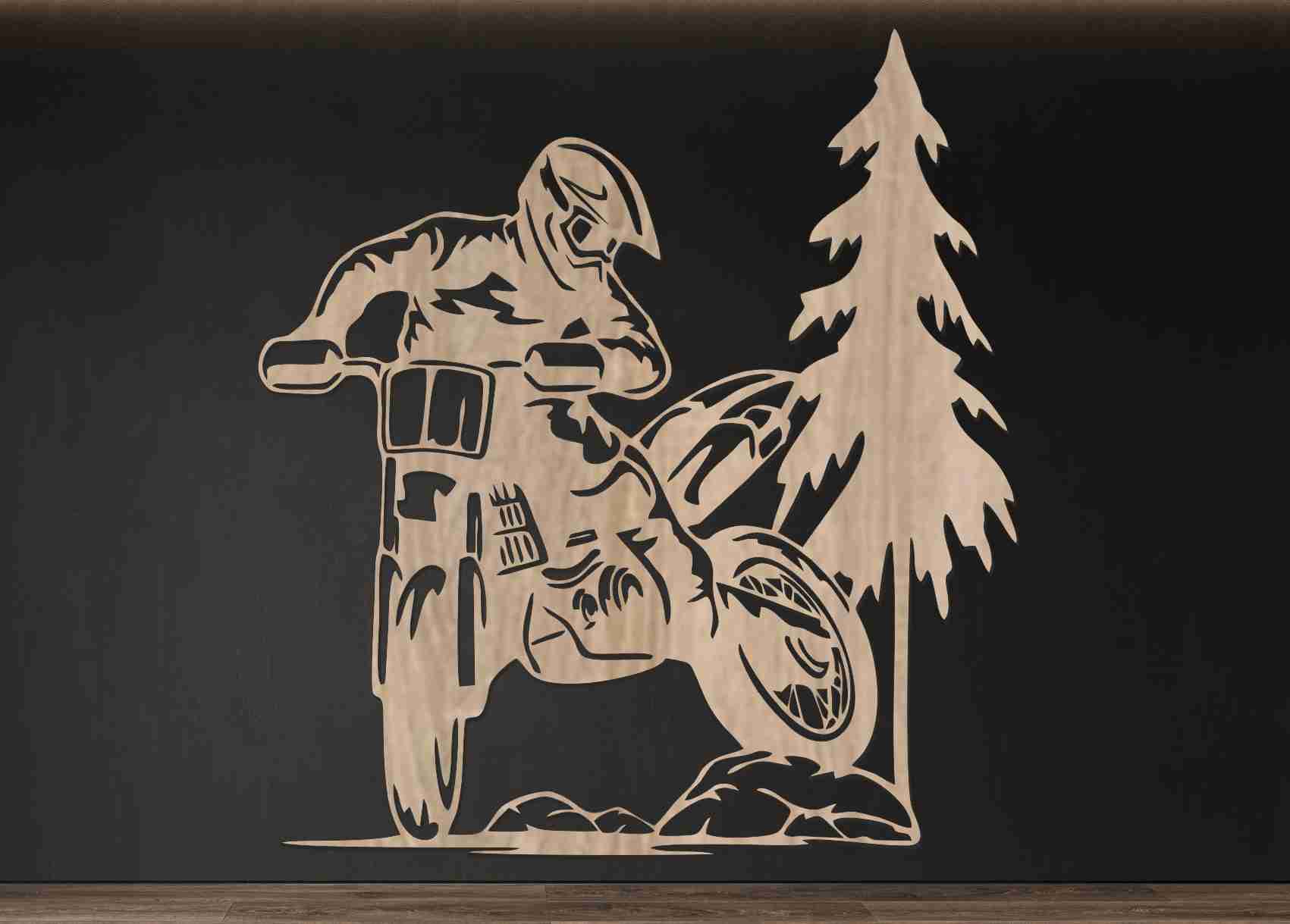 Drevený obraz na stenu - MotoCross obraz