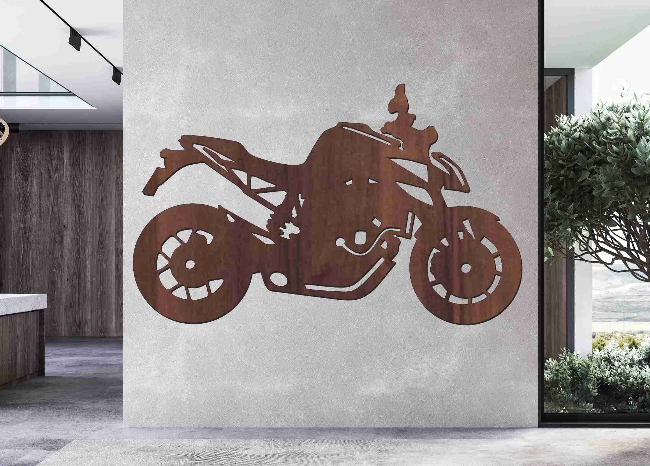 Drevený obraz na stenu - Motorka