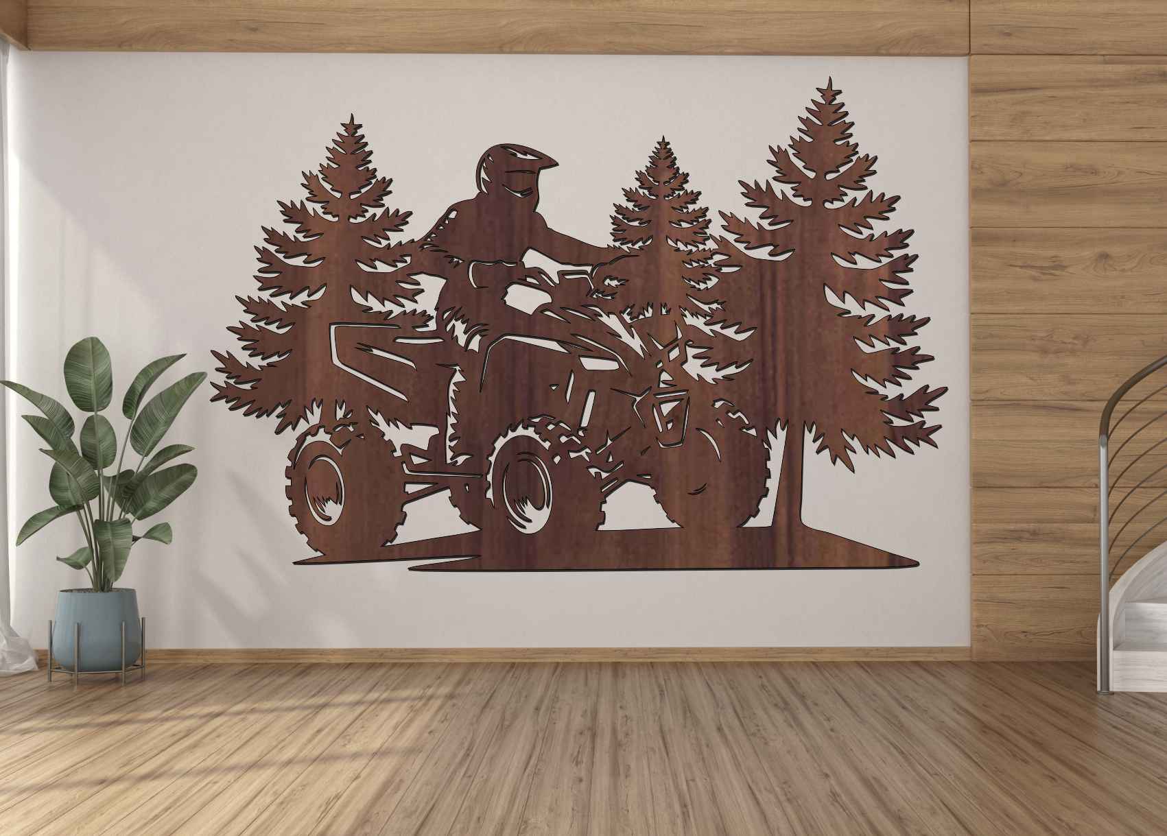 Drevený obraz na stenu – Štvorkolka