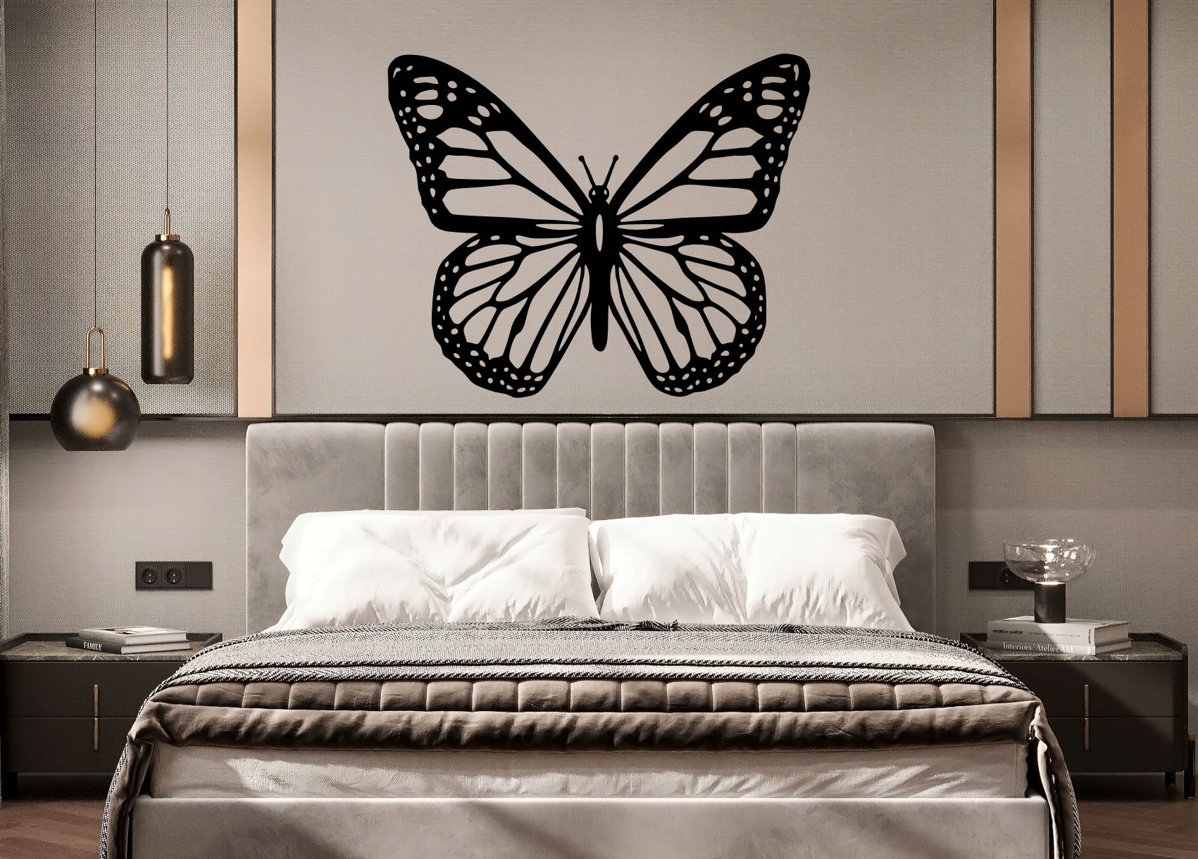 Drevený obraz – Motýľ Monarch