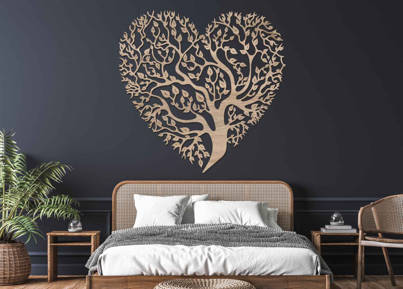 Drevený obraz strom lásky - Srdce