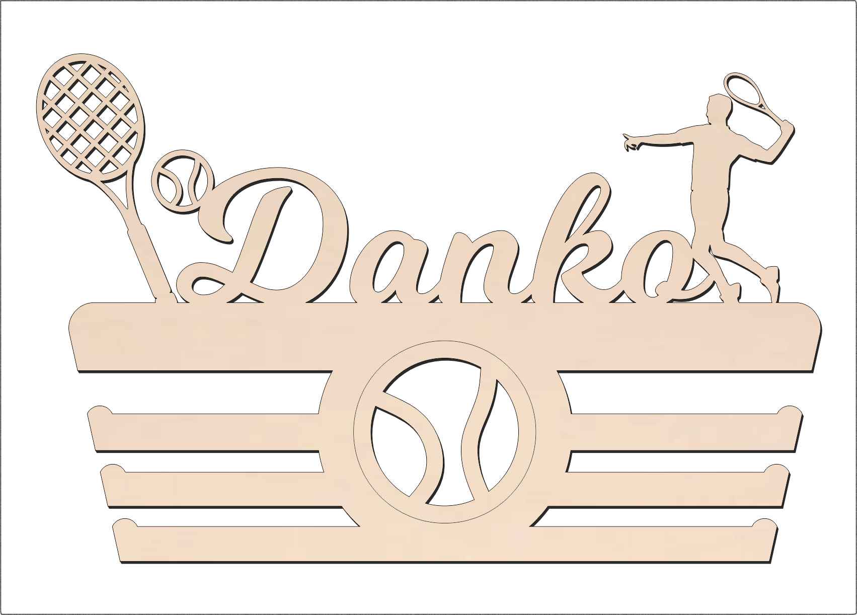 Vešiak na medaily - Tenis