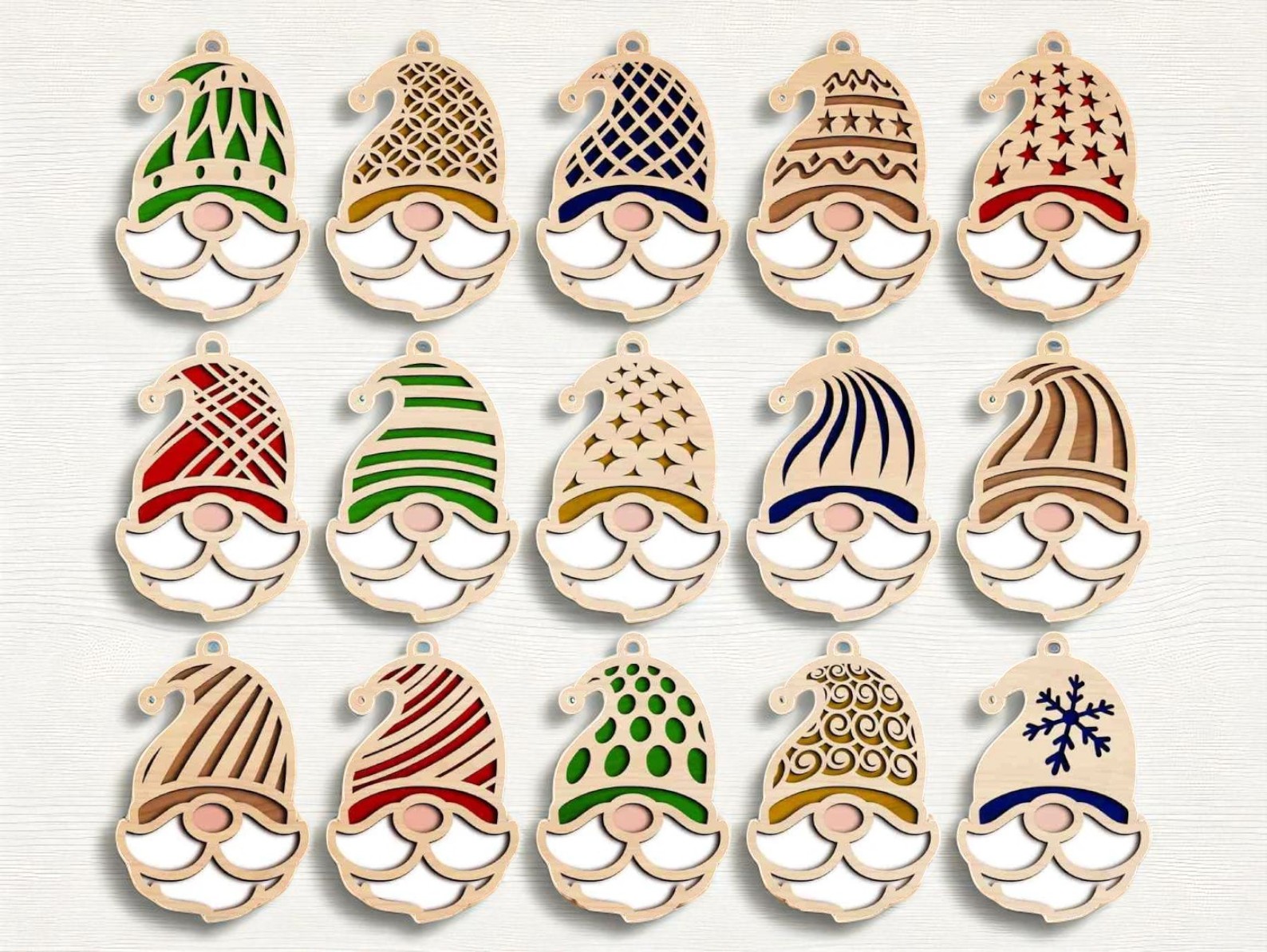 Drevené vianočné ozdoby na vymaľovanie – Mikuláš s čiapkou