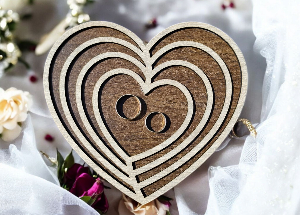 Drevené srdce na obrúčky