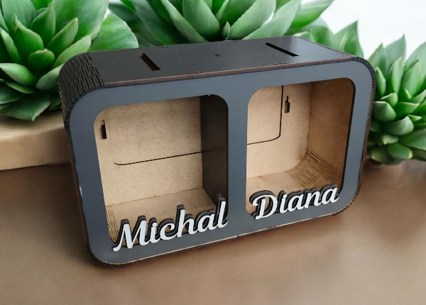 Drevená pokladnička pre páry