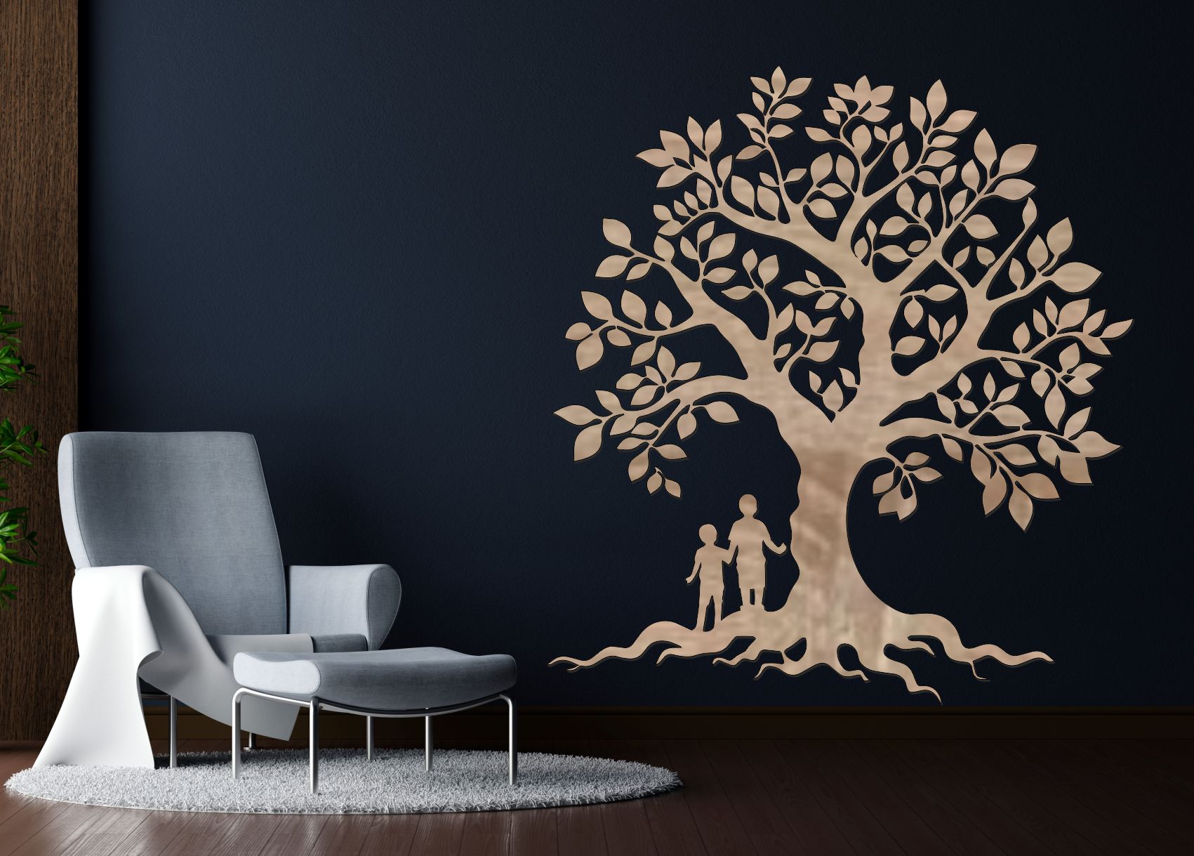 Drevený strom života na stenu – Rodinné korene
