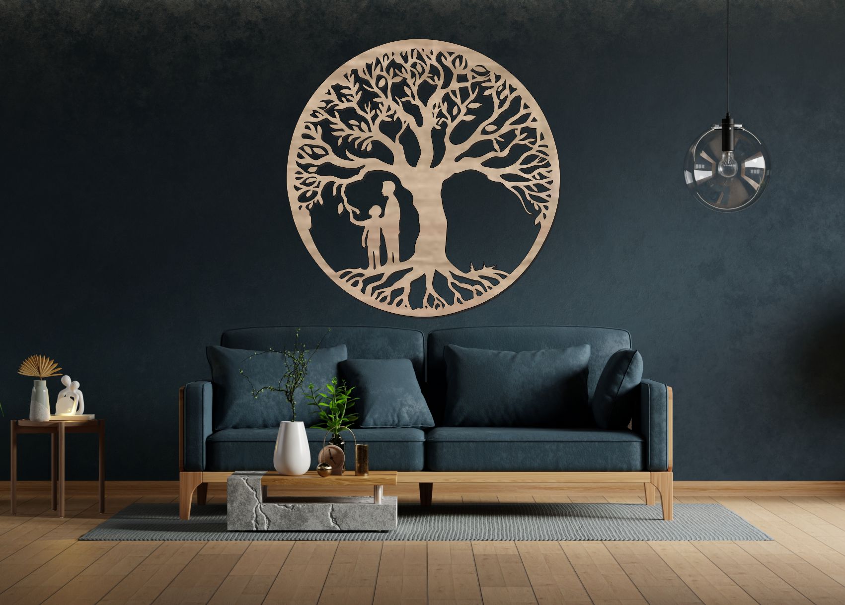 Drevený strom života - Rodinný motív