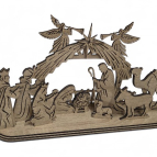 Drevený vyrezávaný betlehem – elegantná vianočná dekorácia