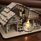 Rodinný drevený betlehem so strieškou