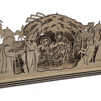 Rustikálny drevený betlehem