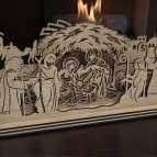 Rustikálny drevený betlehem