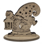 Drevený vianočný trpaslík s lampášom