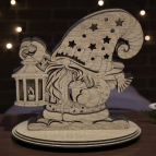 Drevený vianočný trpaslík s lampášom