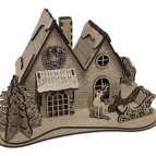 Drevený vianočný domček