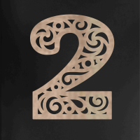 Drevené číslo na stenu - 2