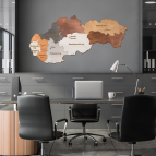 Drevená mapa Slovenska  –  Kraje od 50 cm