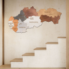 Drevená mapa Slovenska  –  Kraje od 50 cm