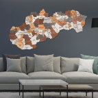 Drevená mapa Slovenska  –  Okresy od 75 cm