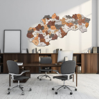 Drevená mapa Slovenska  –  Okresy od 75 cm