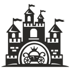 Drevený obrázok do detskej izby – Zámok s kočom