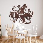 Drevený obrázok do detskej izby – Zajačik v lietadle