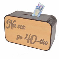 Drevená pokladnička s nápisom - Na sex po 40-tke