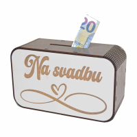 Drevená pokladnička s nápisom - Na svadbu