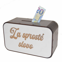 Drevená pokladnička s nápisom - Za sprosté slovo